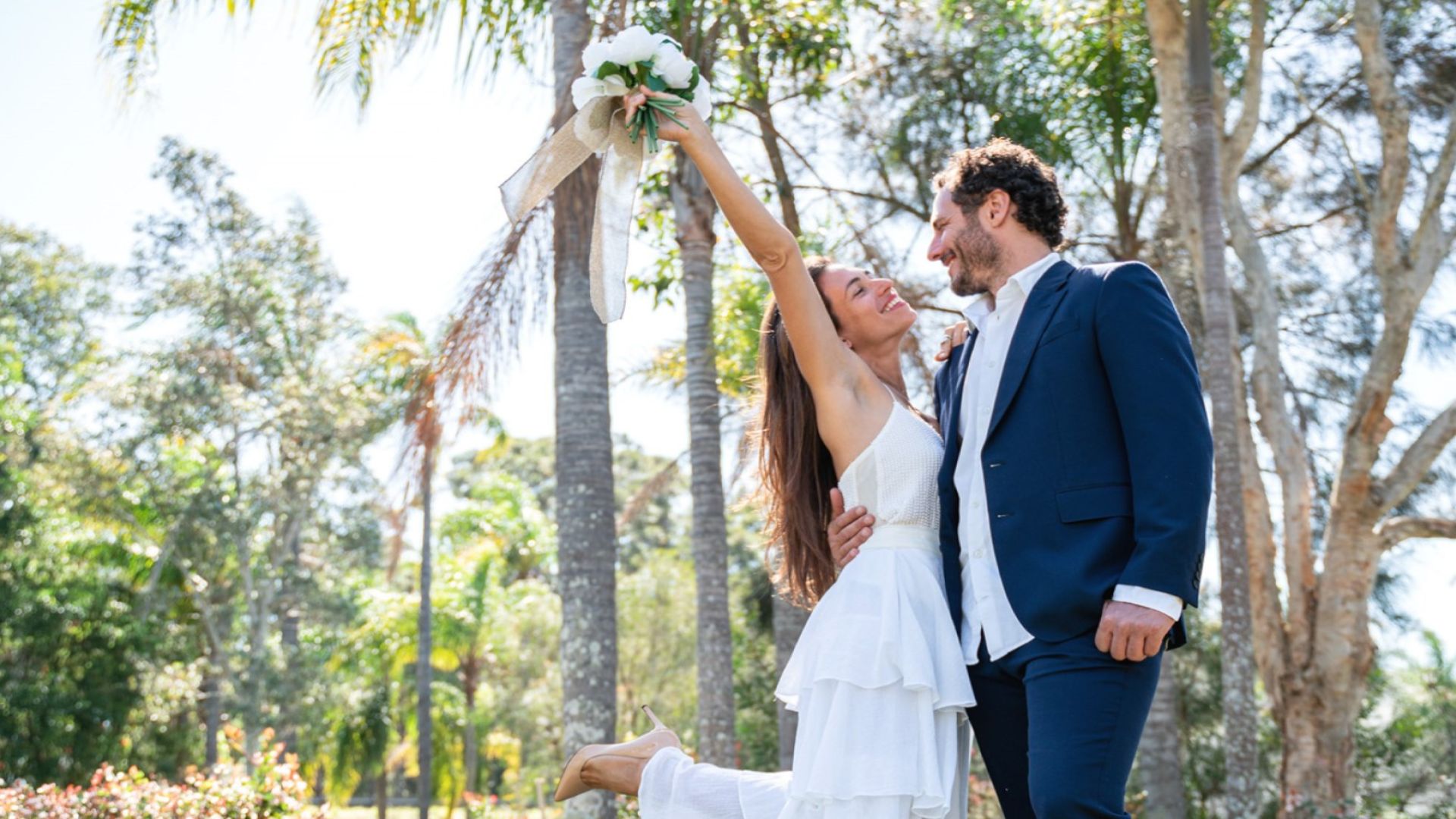 Wedding celebration in the tropical gardens at The Cubana Resort Nambucca Heads